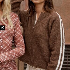 Bohme Brown Teddy Jacket with White Accents